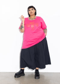 Base Tee - Pink with Red Floral