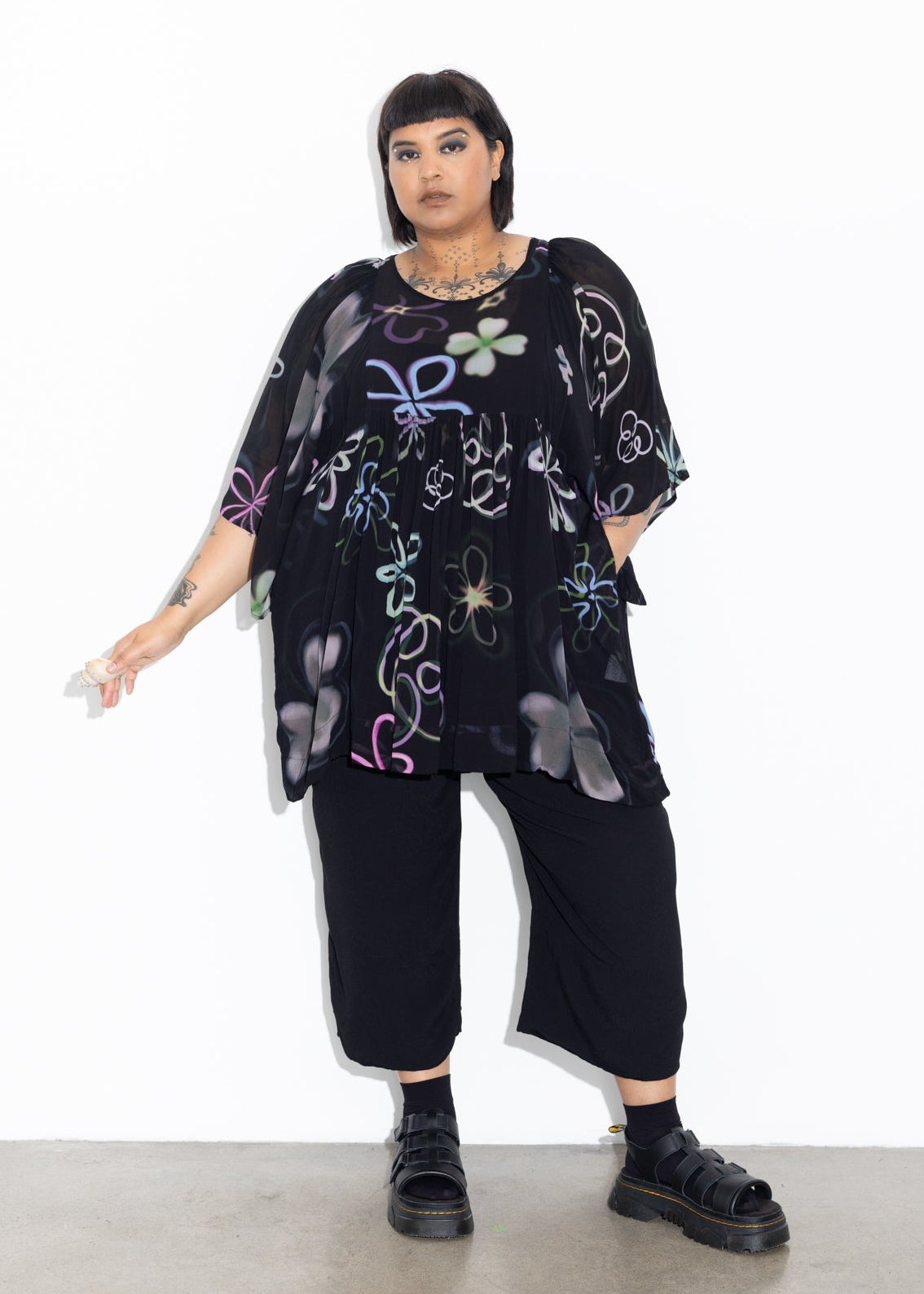 Wide Hem Pant - Black