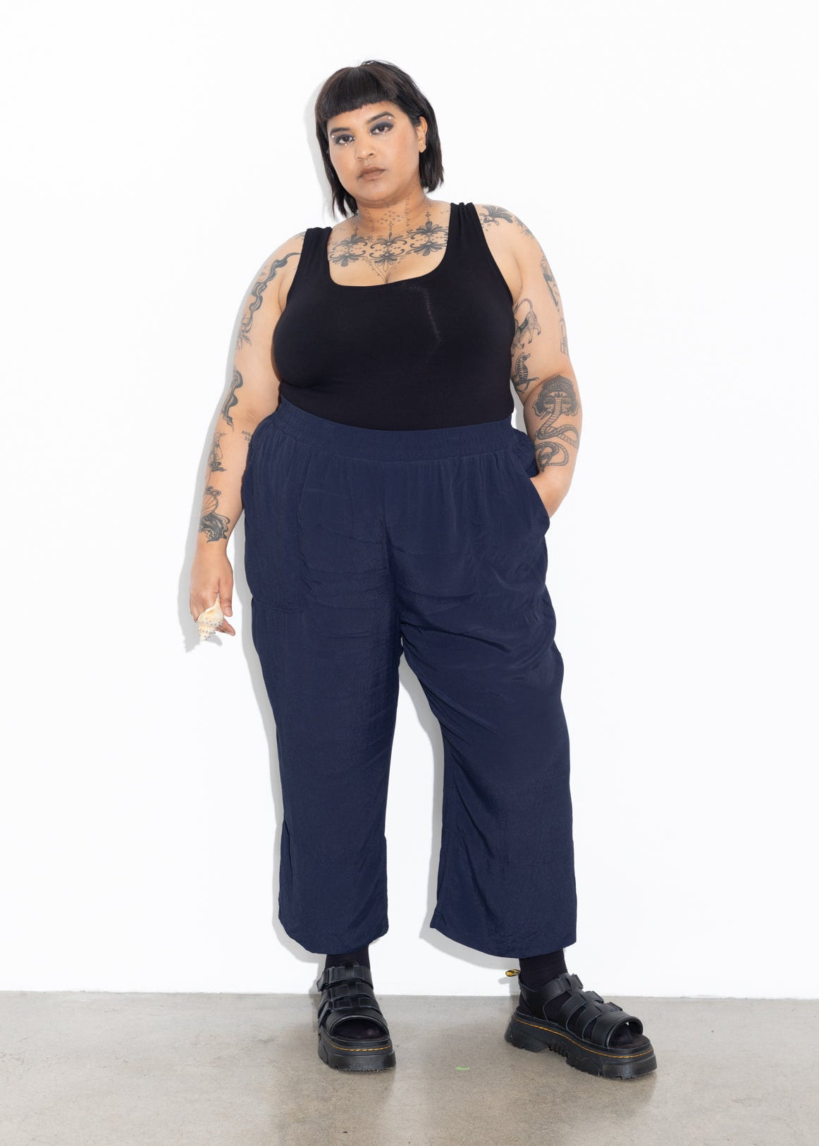 Wide Hem Pant - Midnight