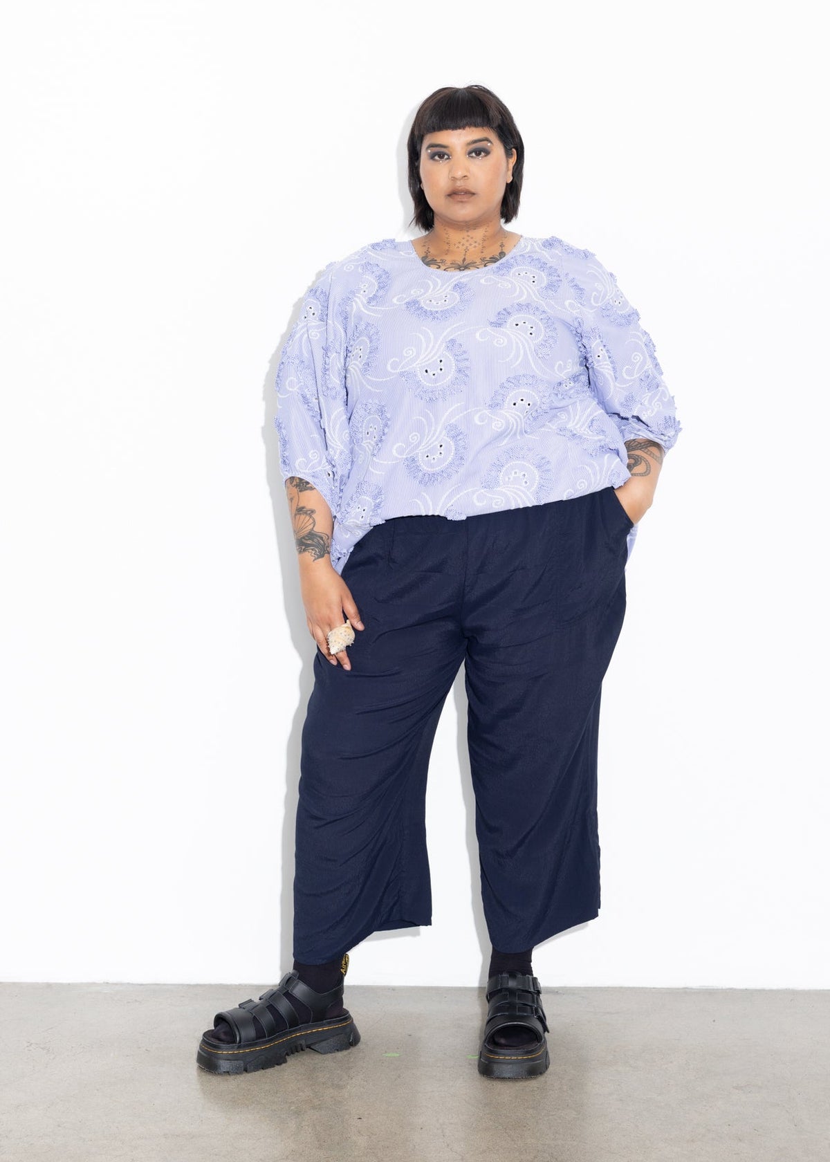 Wide Hem Pant - Midnight