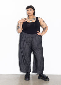 Bell Pant - Black Chambray