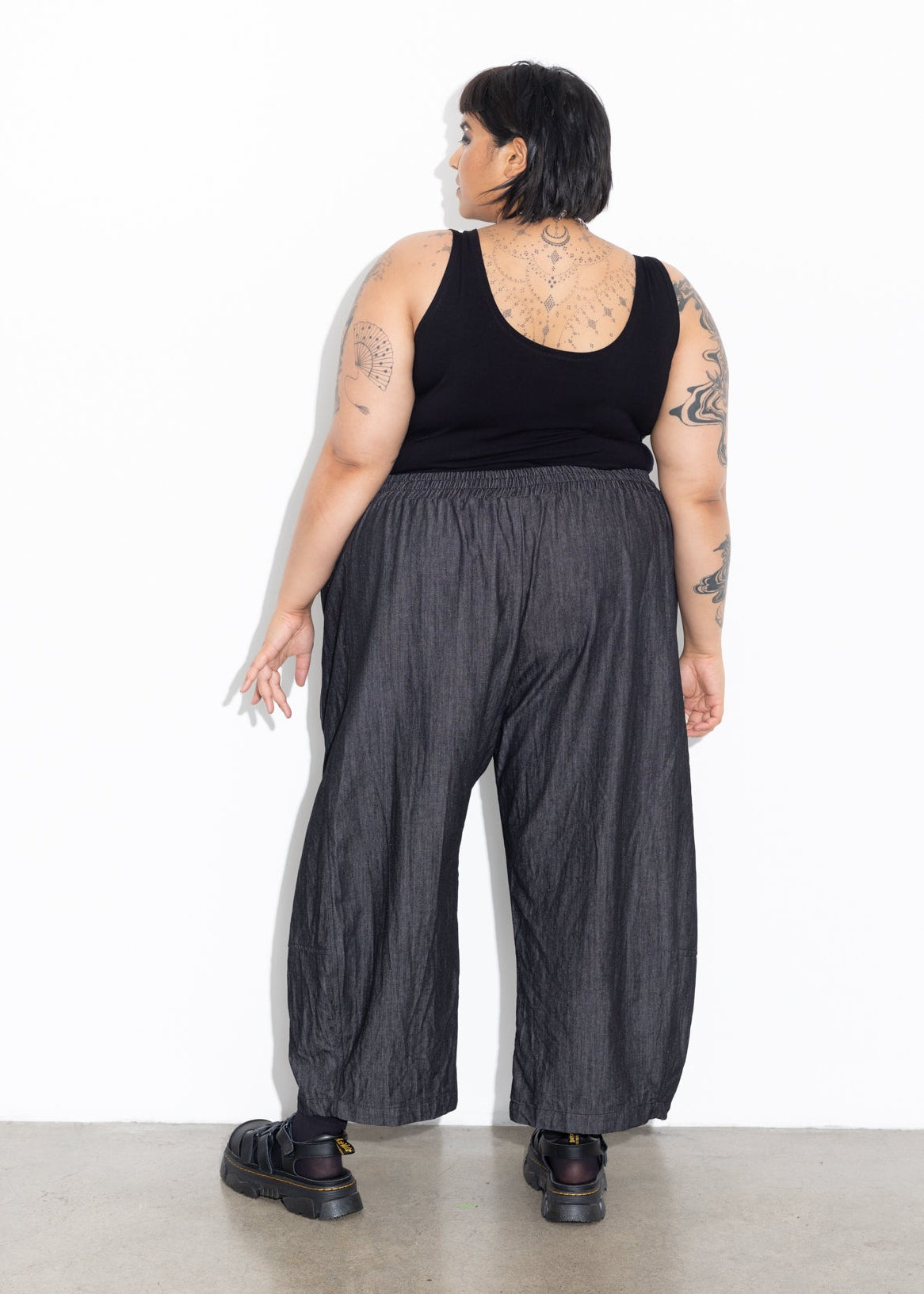 Bell Pant - Black Chambray
