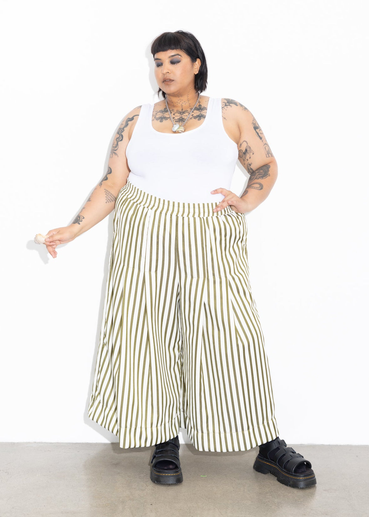 Culotte - Olive Stripe