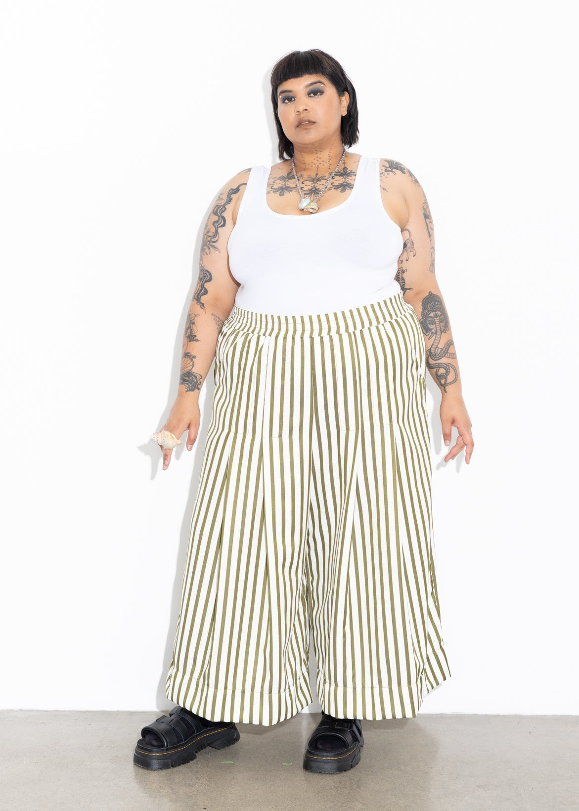 Culotte - Olive Stripe
