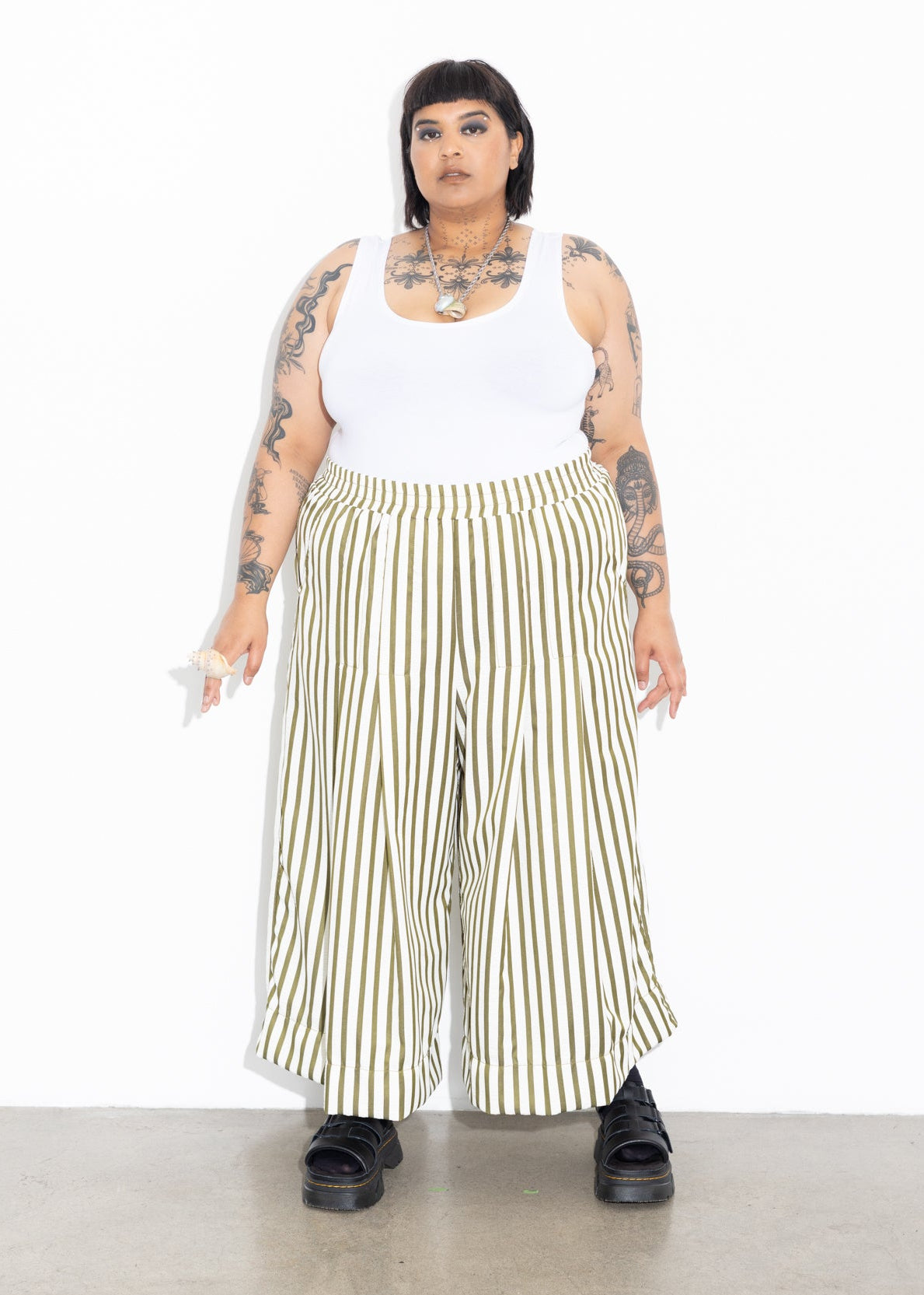 Culotte - Olive Stripe