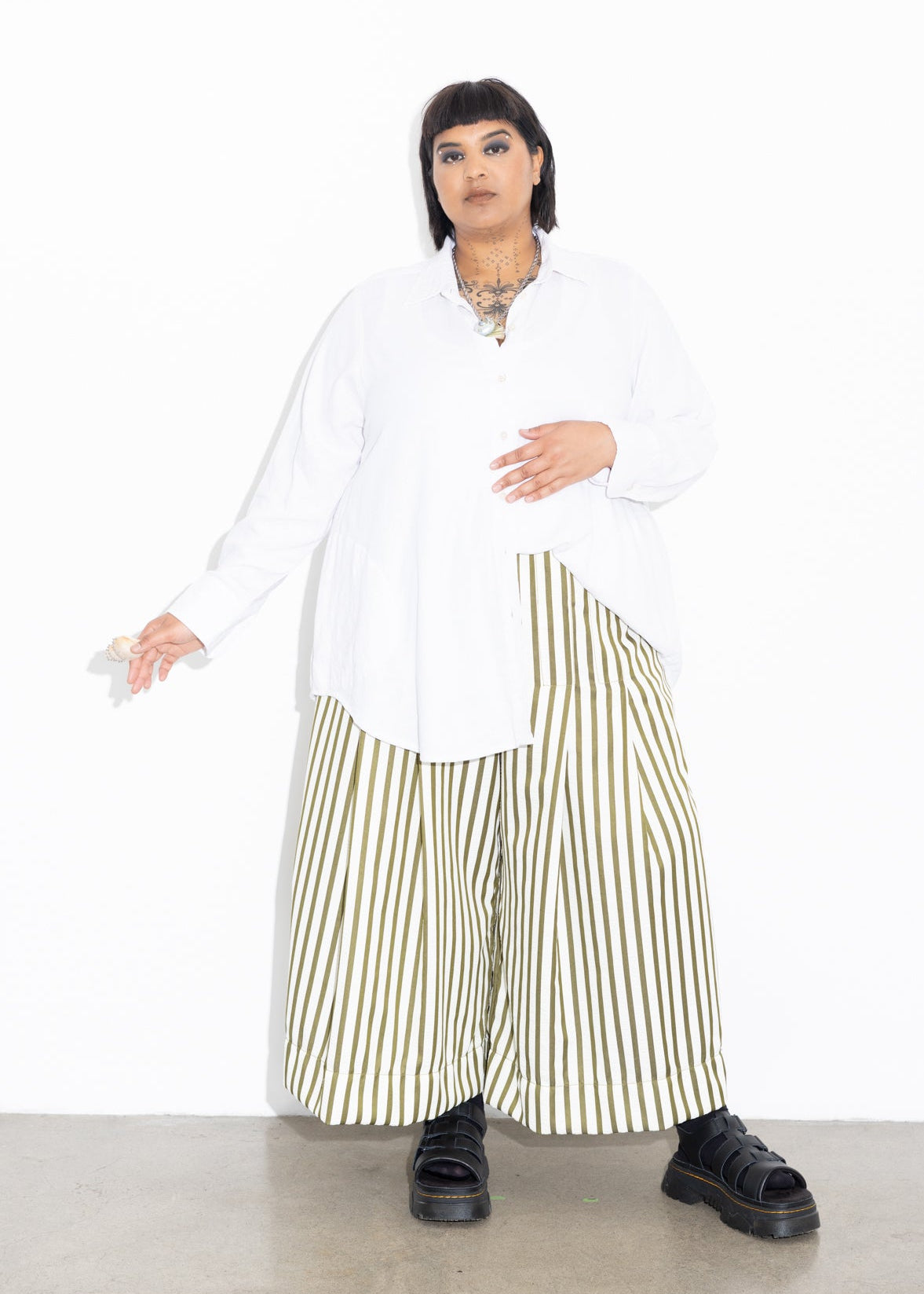 Indigo Linen Shirt - White