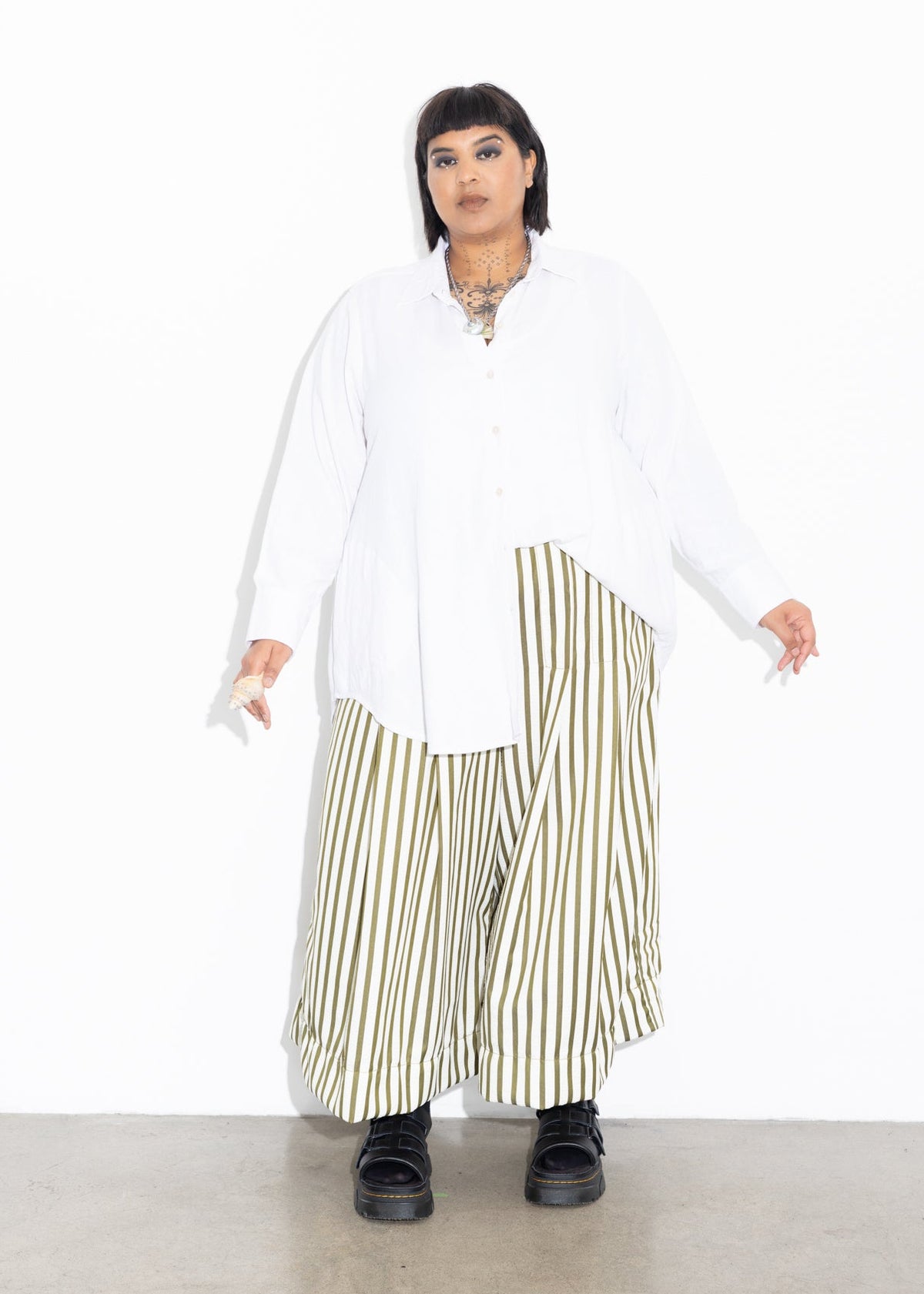 Indigo Linen Shirt - White