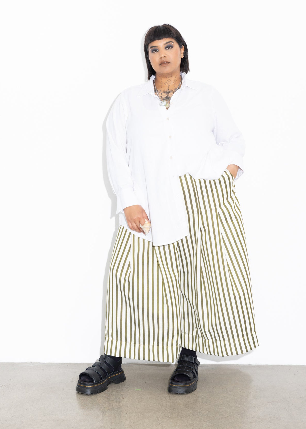 Culotte - Olive Stripe
