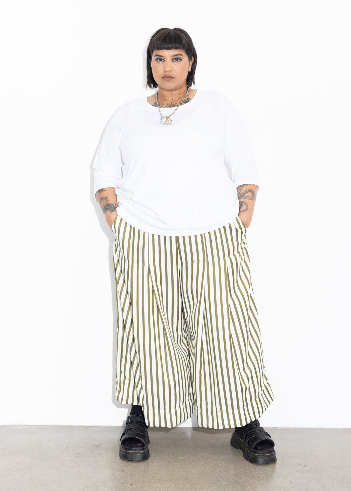 Culotte - Olive Stripe