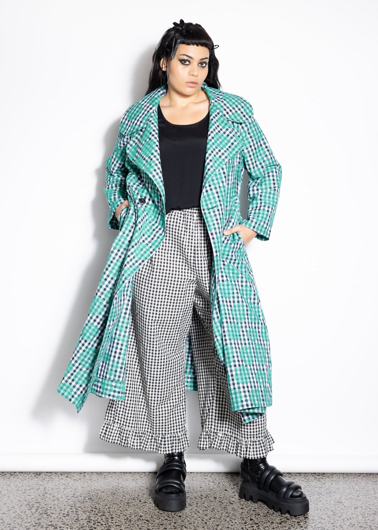 Rose Trench - Gingham