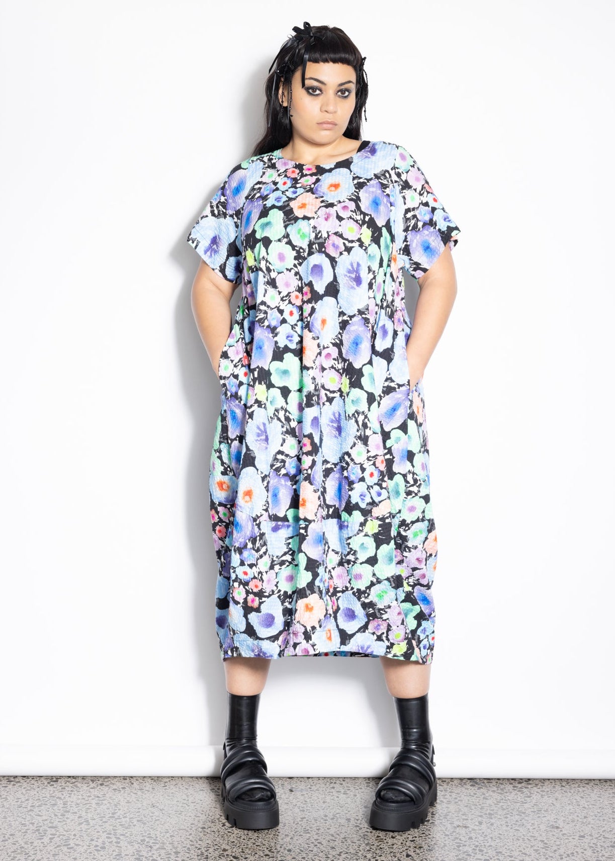 Elsey Dress - Pop Water Colour