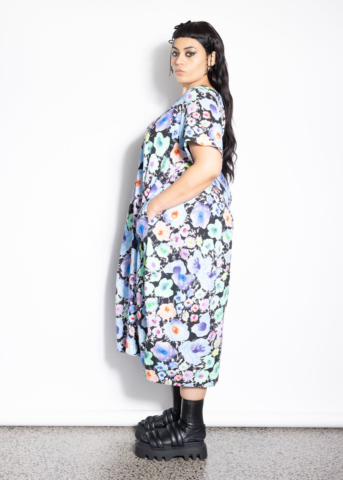 Elsey Dress - Pop Water Colour