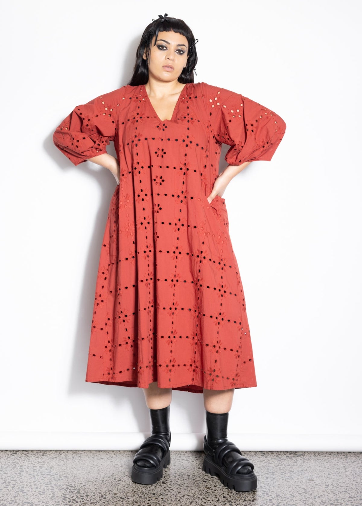 Ronnie Dress - Burnt Red