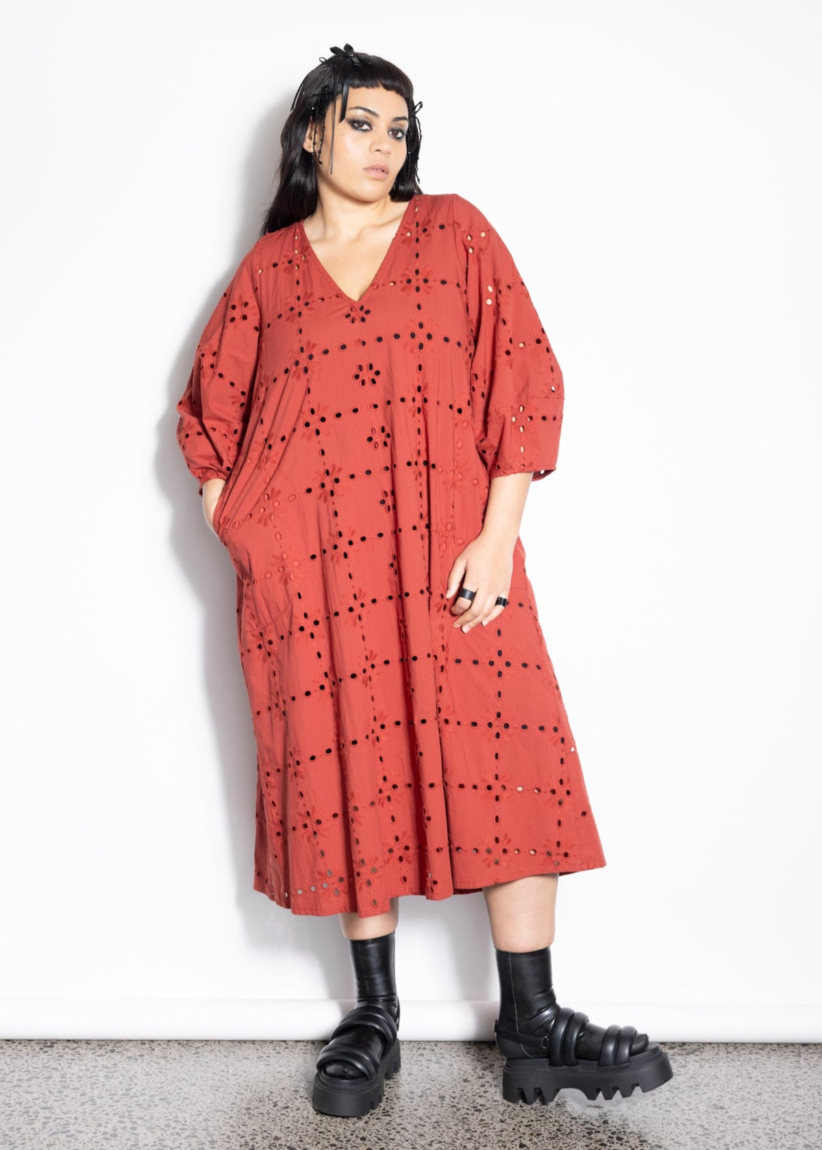 Ronnie Dress - Burnt Red