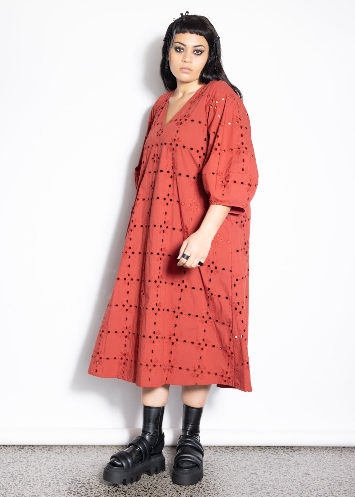 Ronnie Dress - Burnt Red