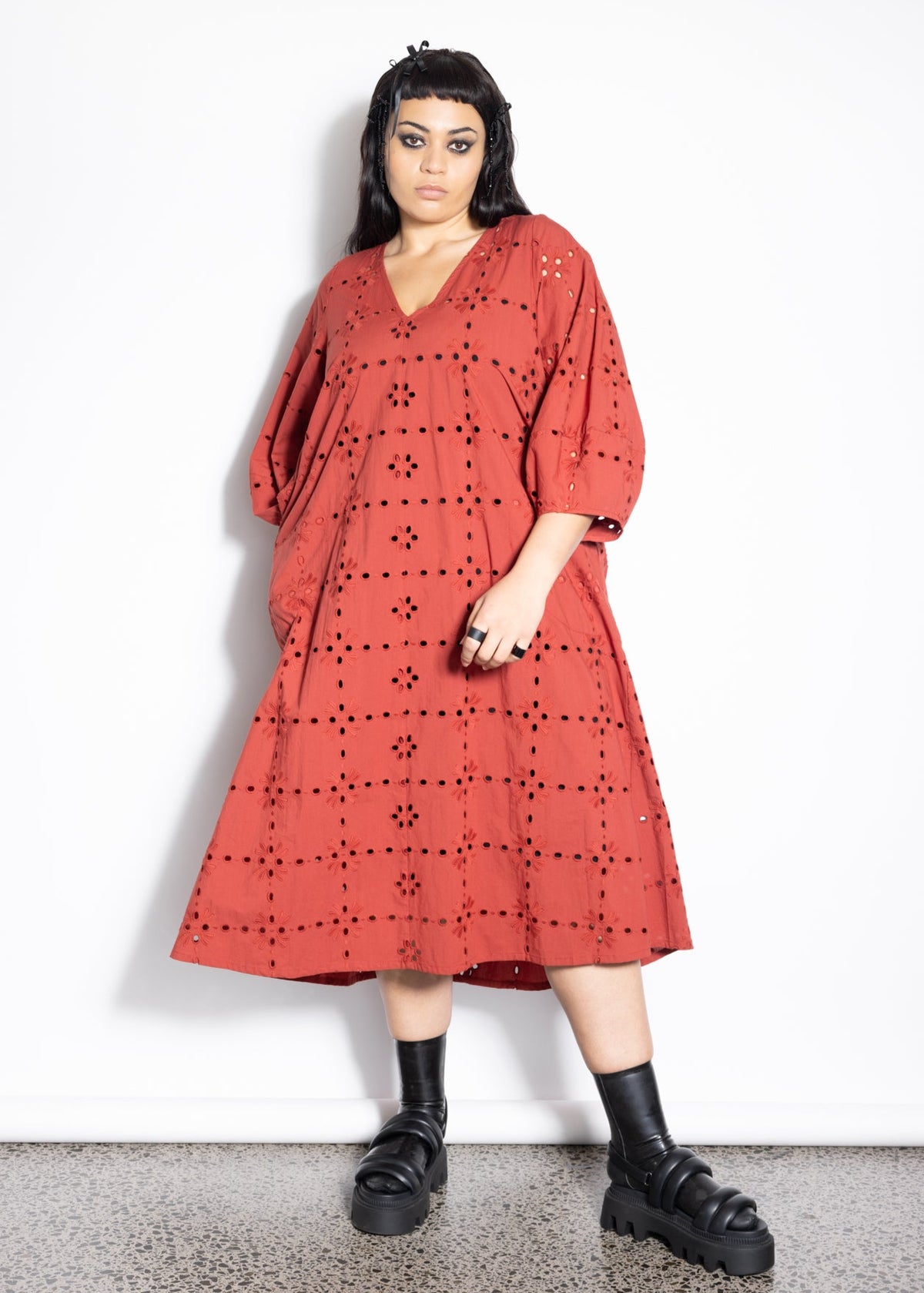 Ronnie Dress - Burnt Red