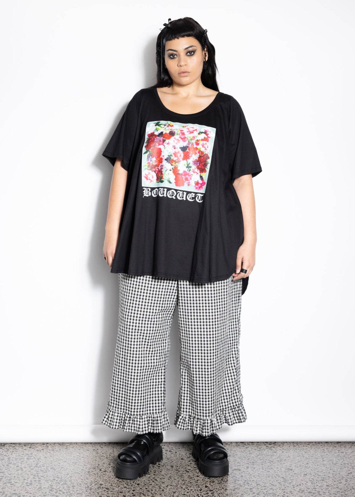 501 Tee - Black Bouquet Print