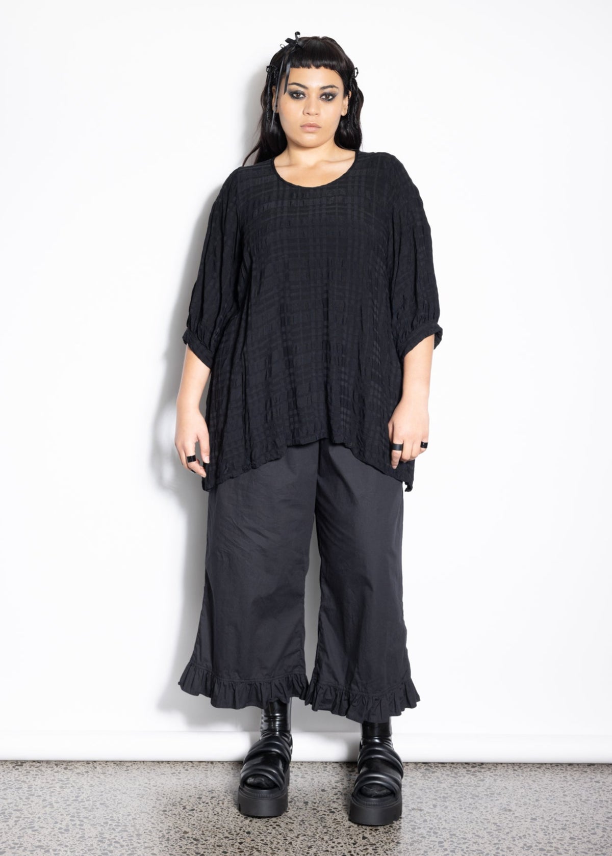 Blouse - Black Check