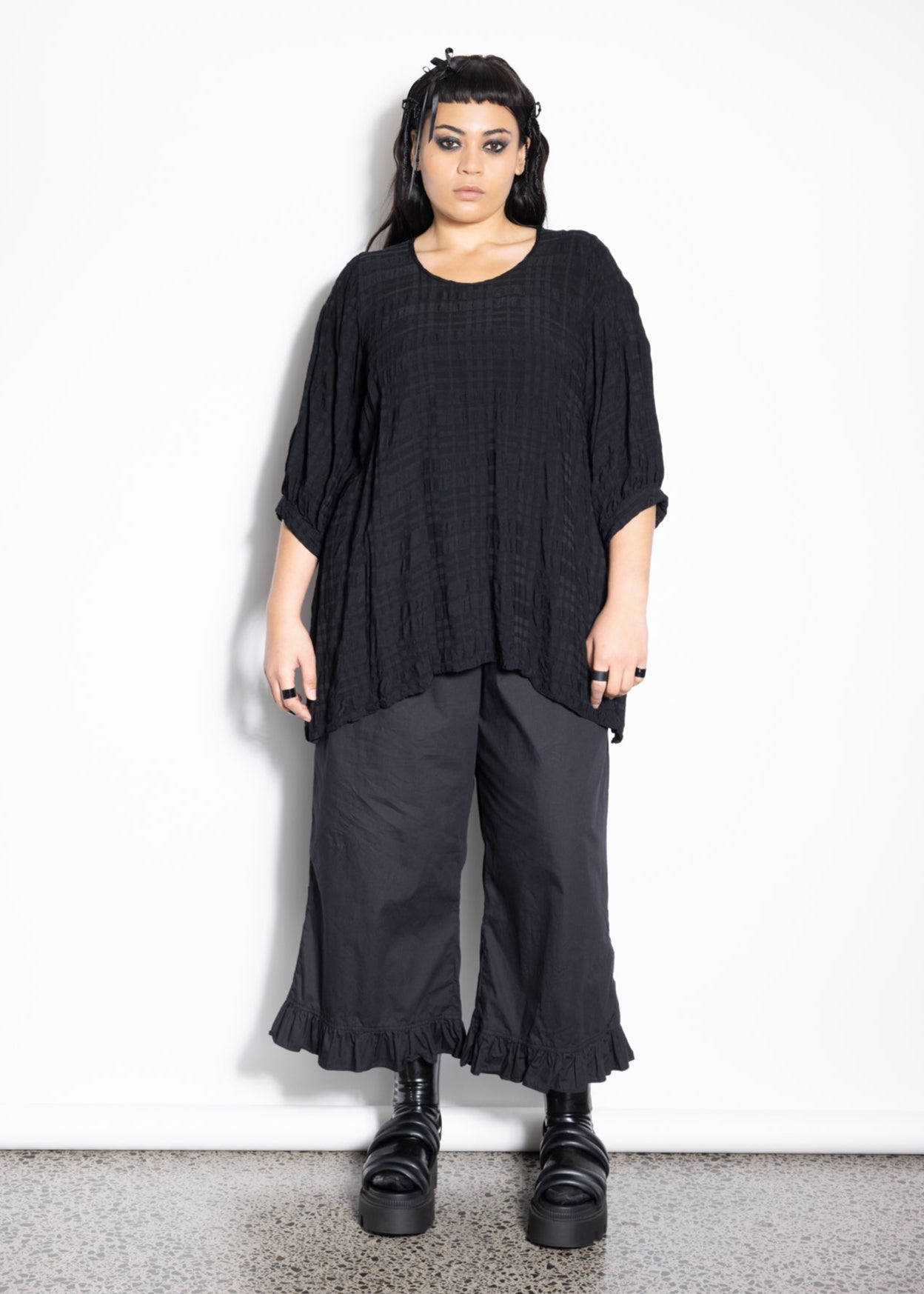 Blouse - Black Check