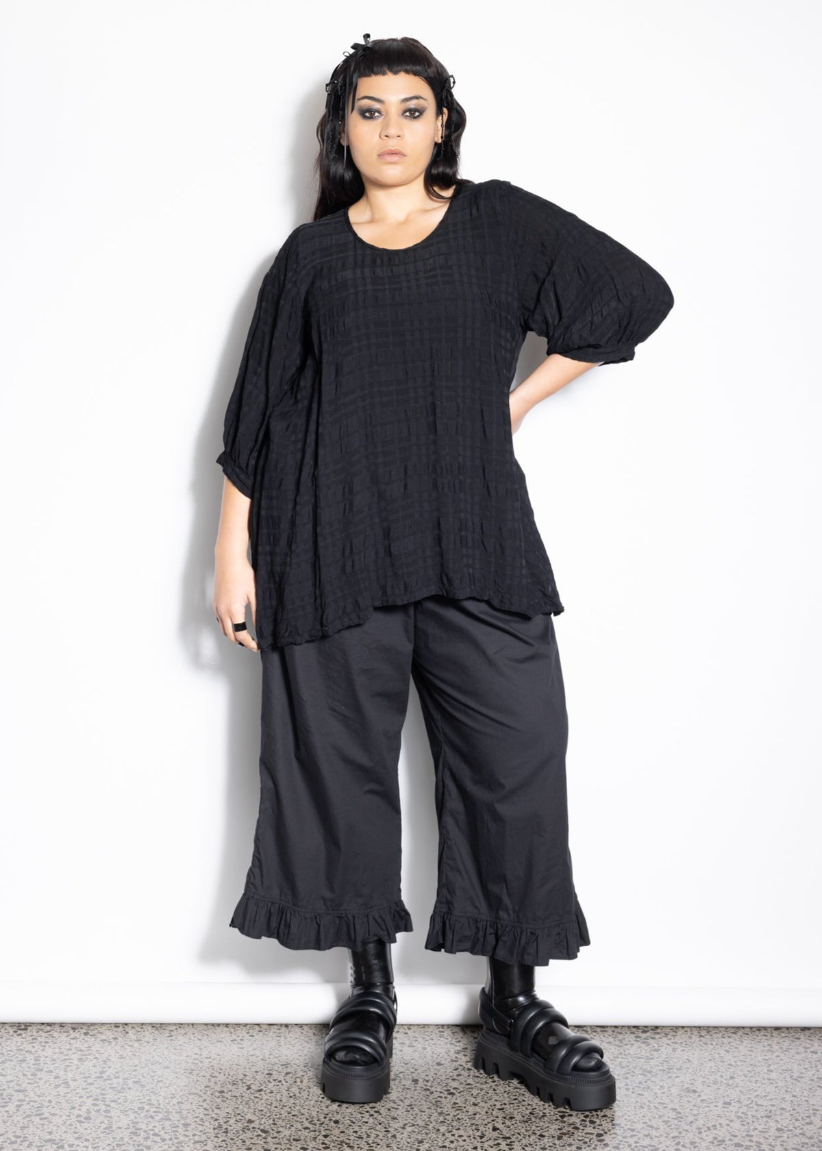 Blouse - Black Check