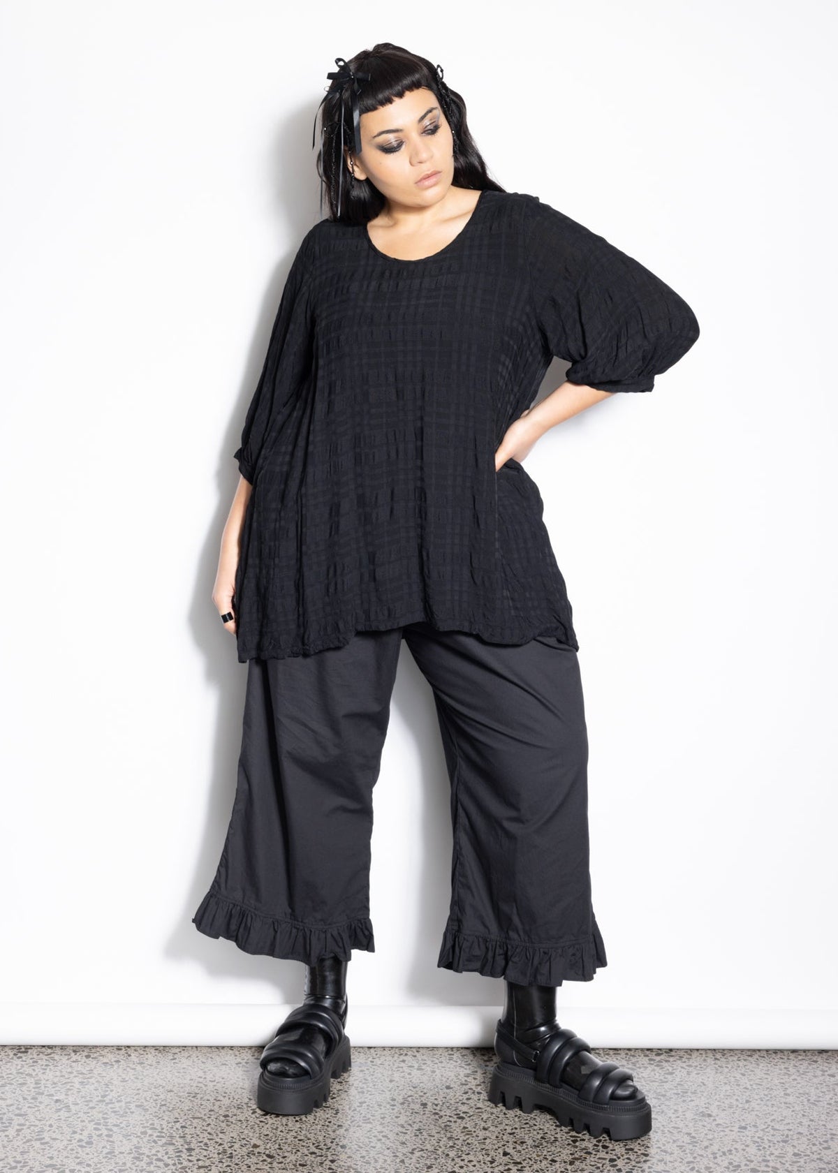 Blouse - Black Check