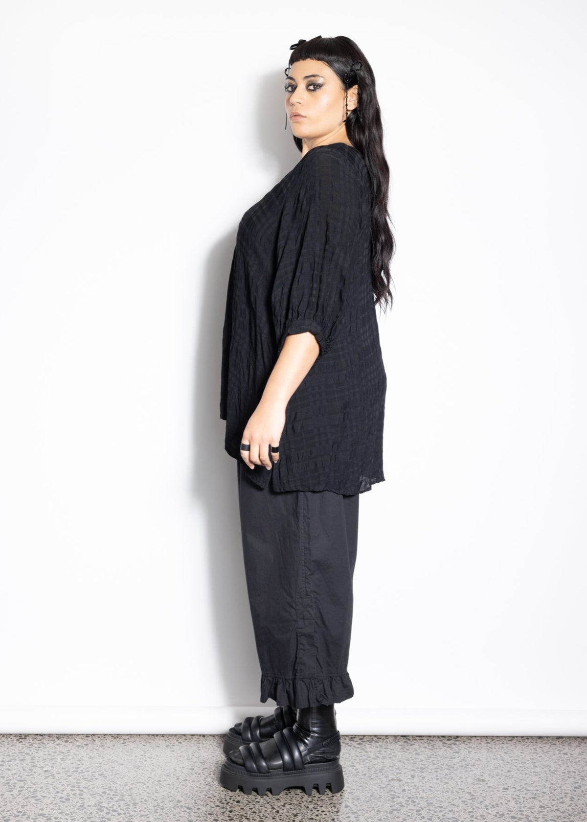 Blouse - Black Check