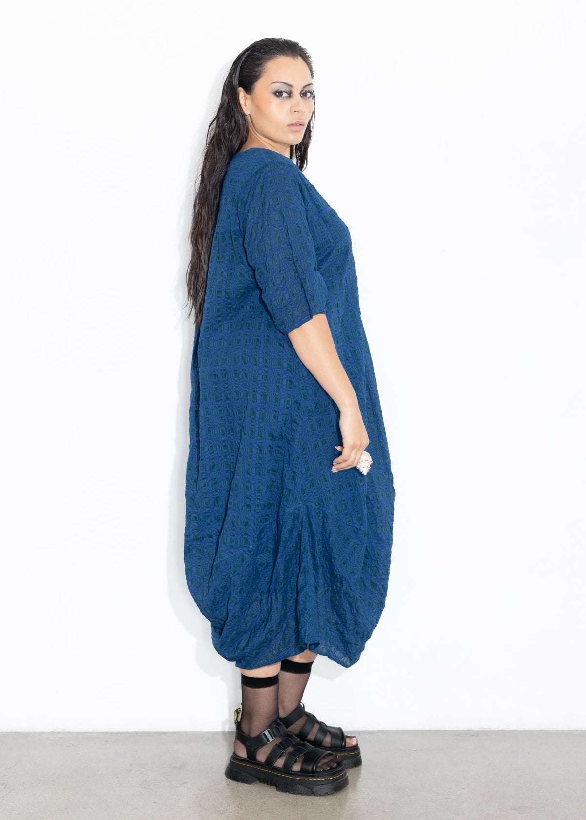 Delaney Dress - Blue Check