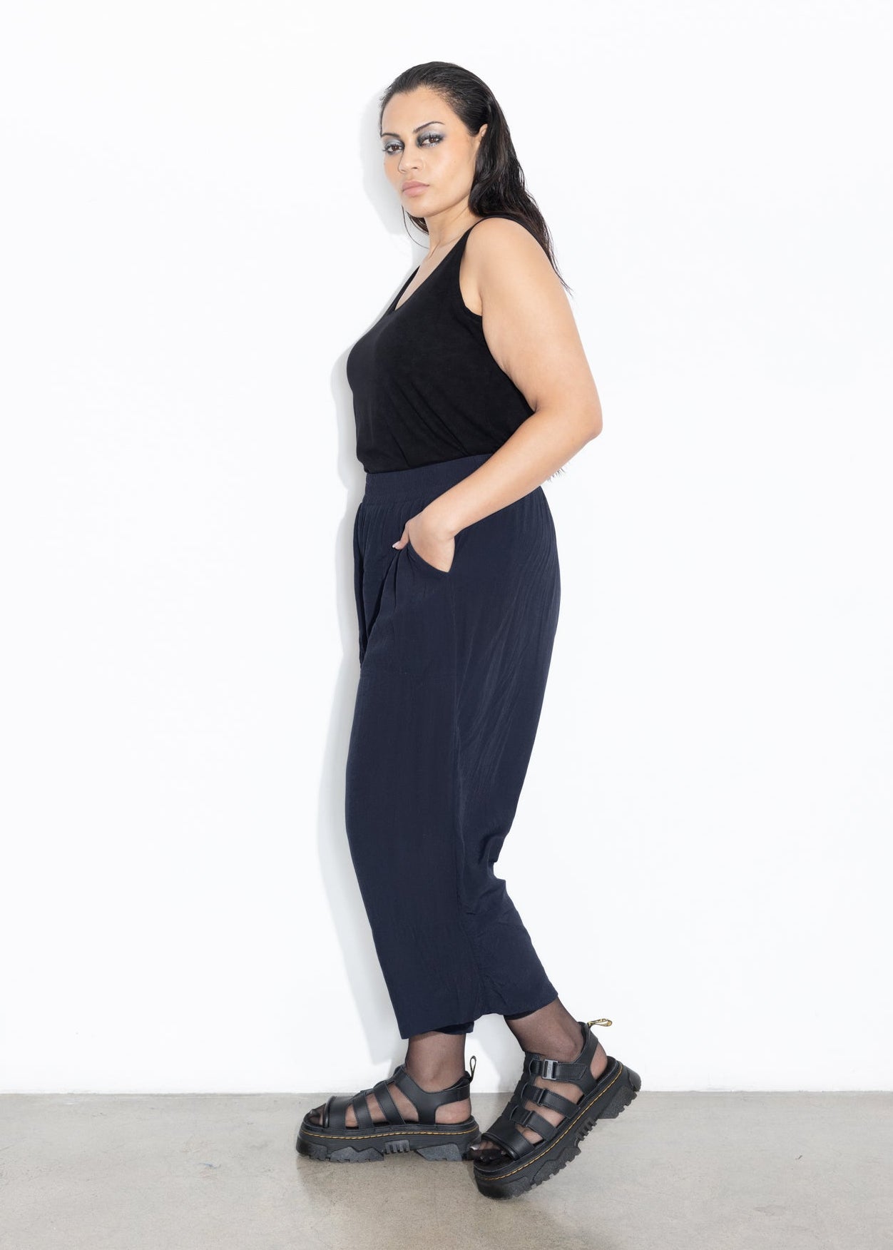 Wide Hem Pant - Midnight