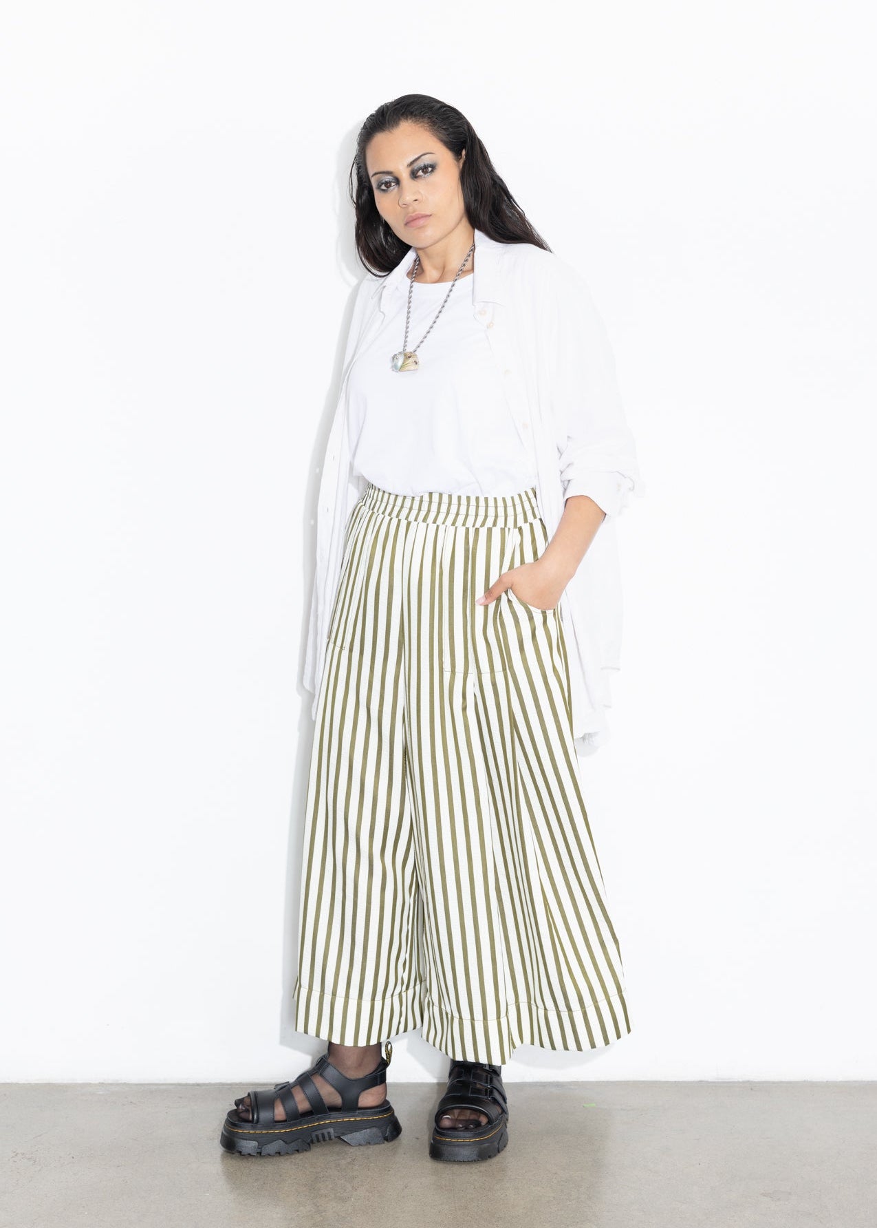 Culotte - Olive Stripe
