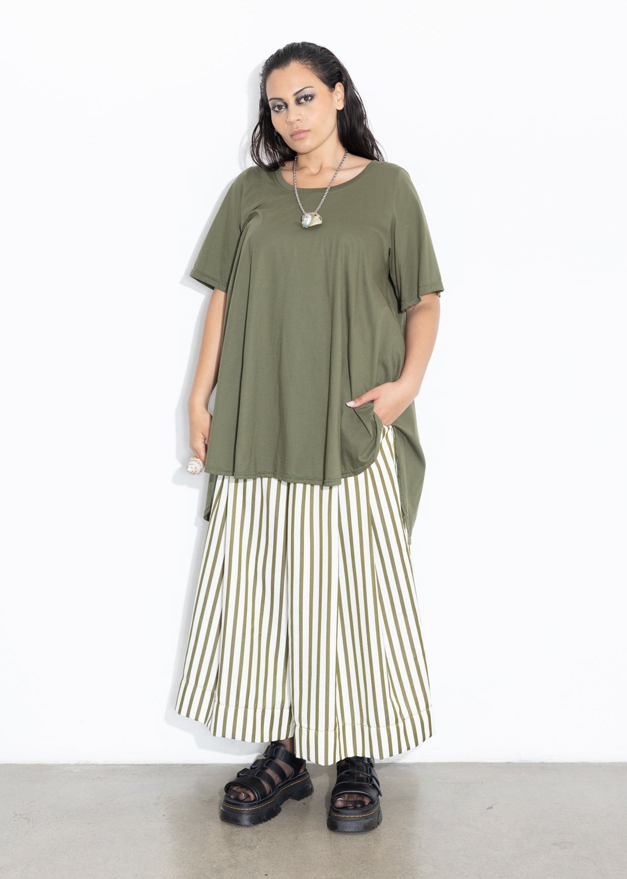 Culotte - Olive Stripe