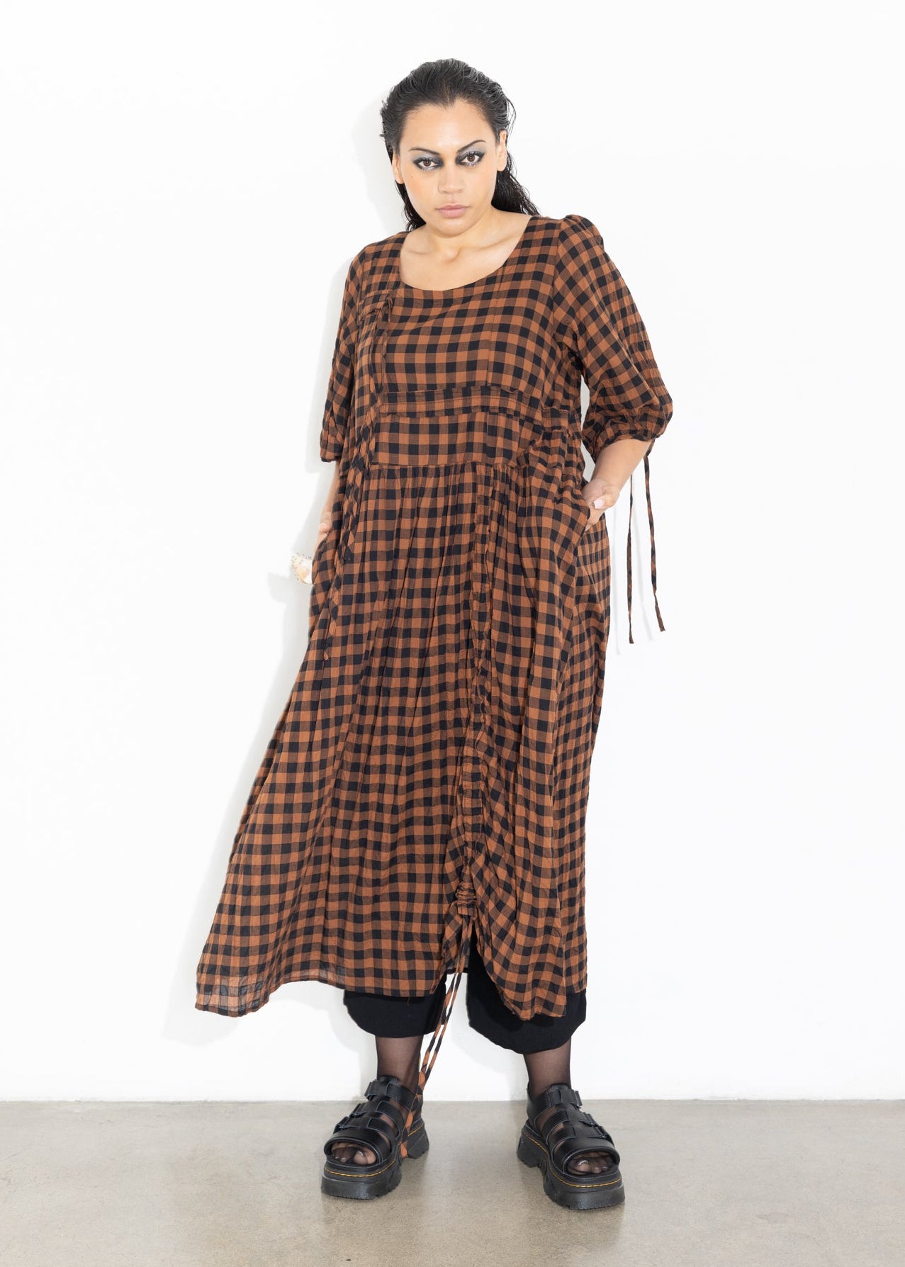Philly Dress - Rust Check