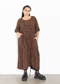 Philly Dress - Rust Check