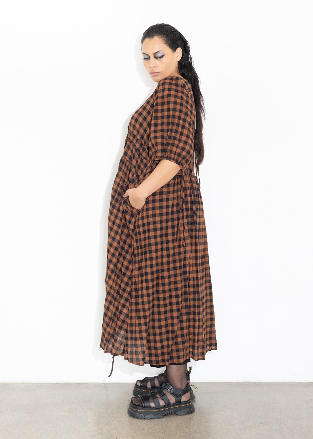 Philly Dress - Rust Check