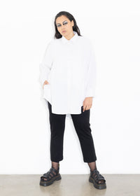 Indigo Linen Shirt - White