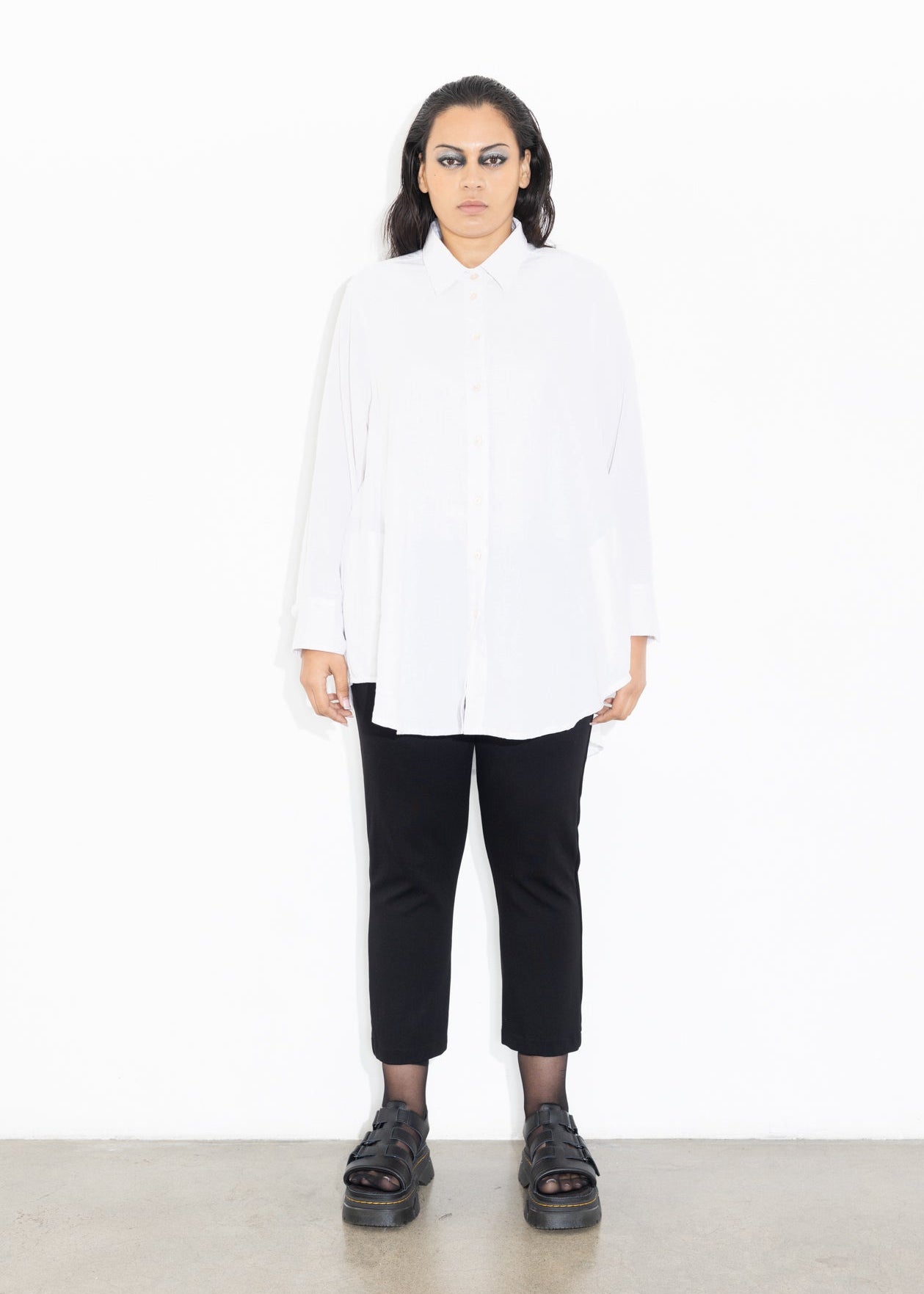 Indigo Linen Shirt - White