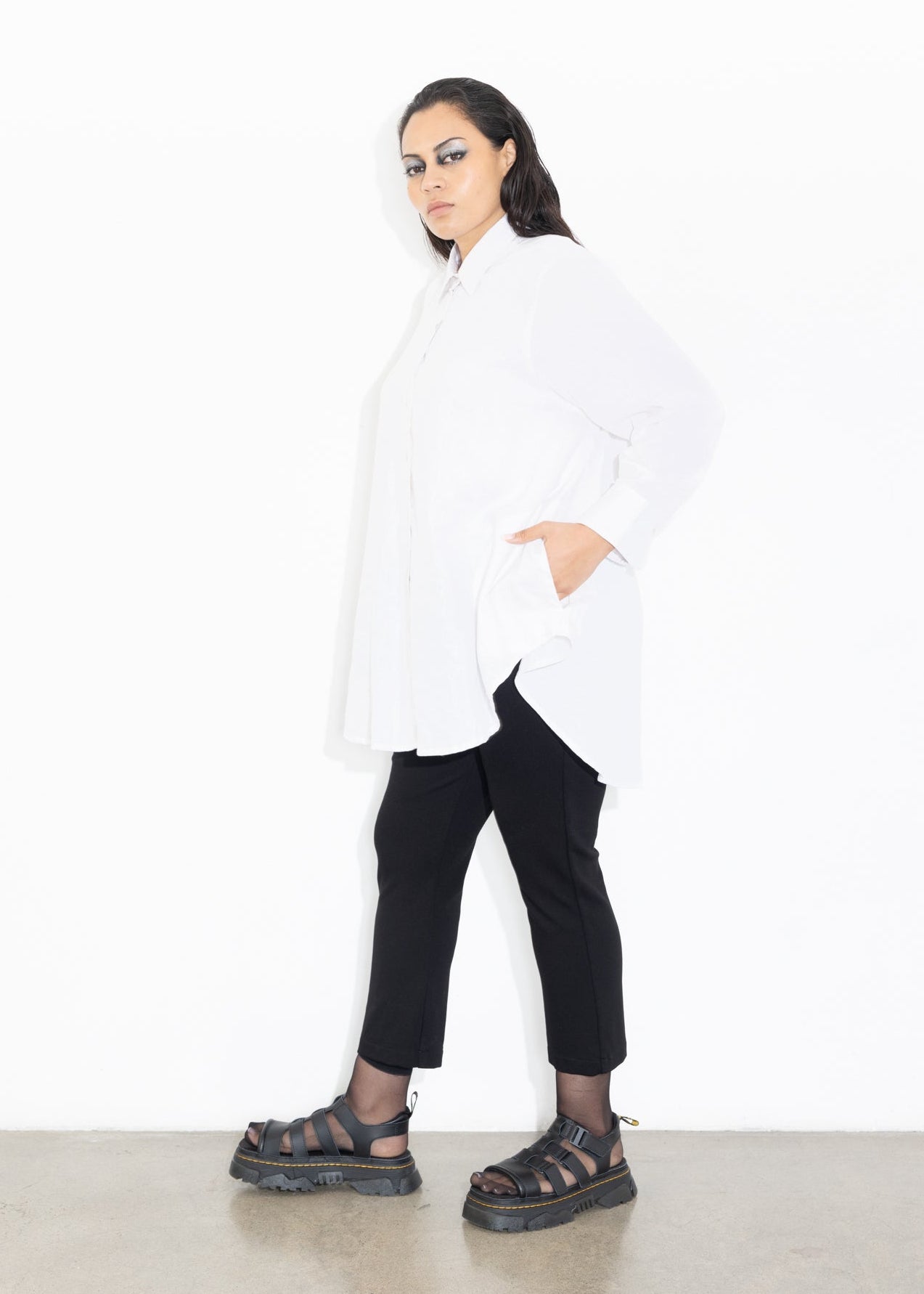 Indigo Linen Shirt - White