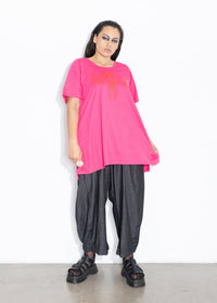 Base Tee - Pink with Red Floral
