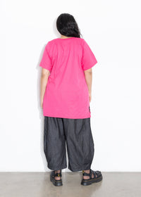 Base Tee - Pink with Red Floral