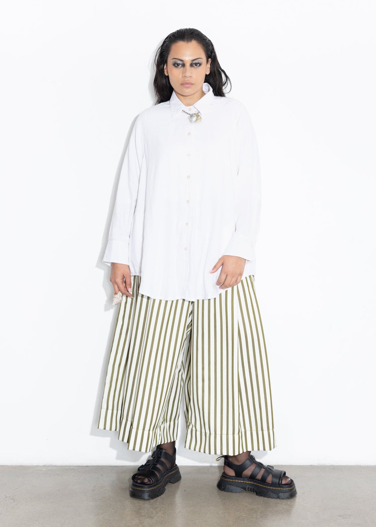Indigo Linen Shirt - White