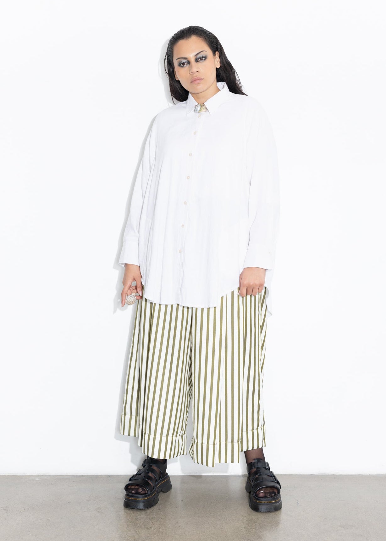Indigo Linen Shirt - White