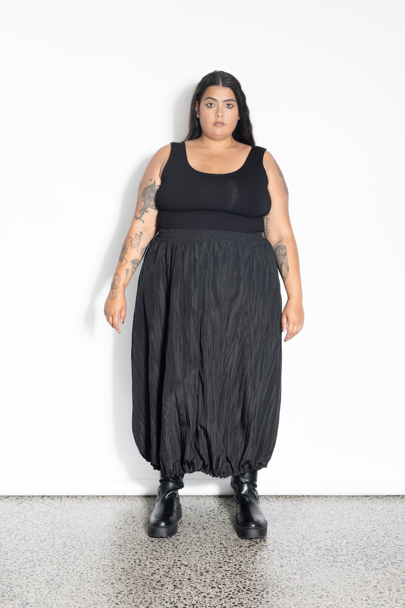 Bubble Skirt - Black Crinkle