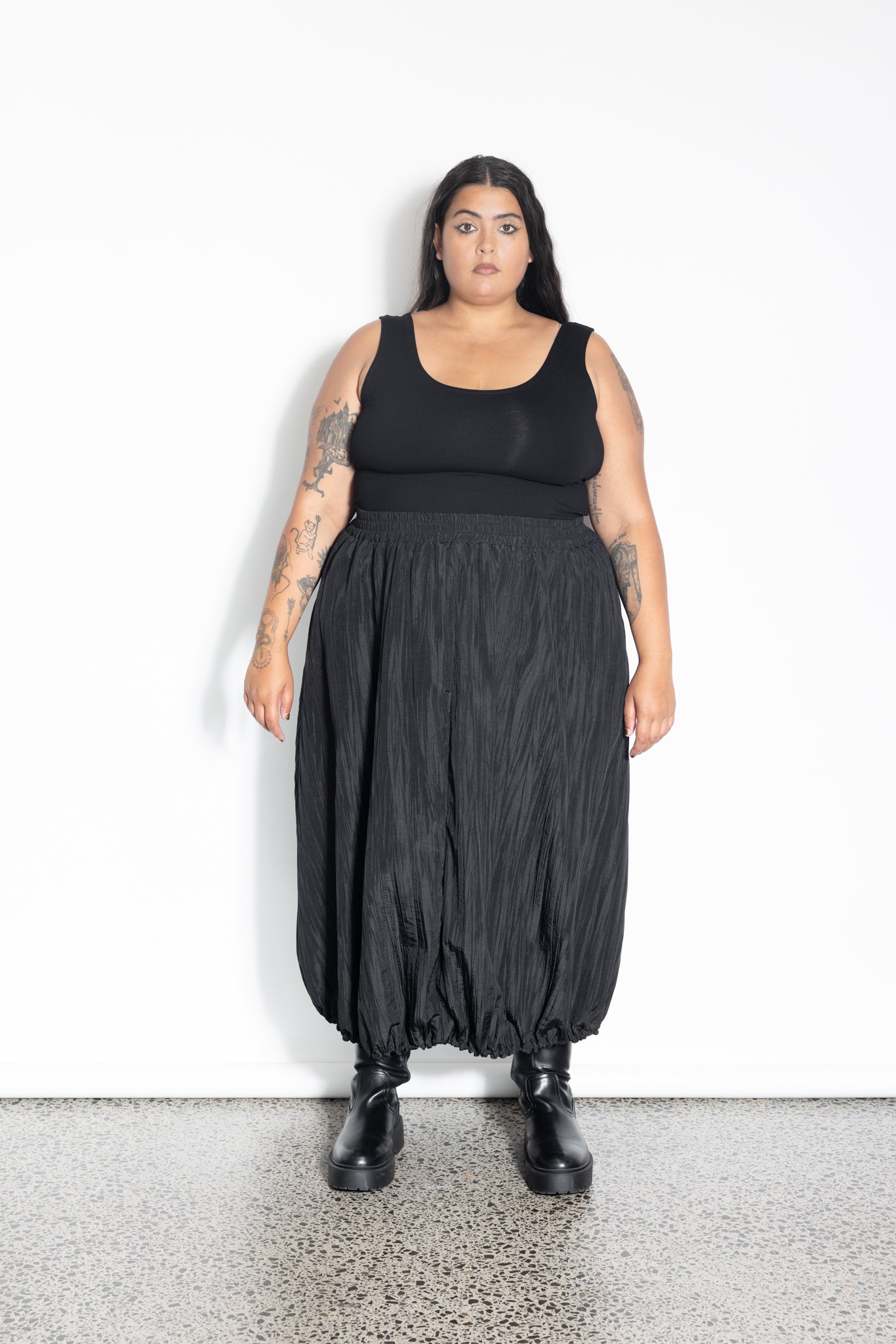 Bubble Skirt - Black Crinkle