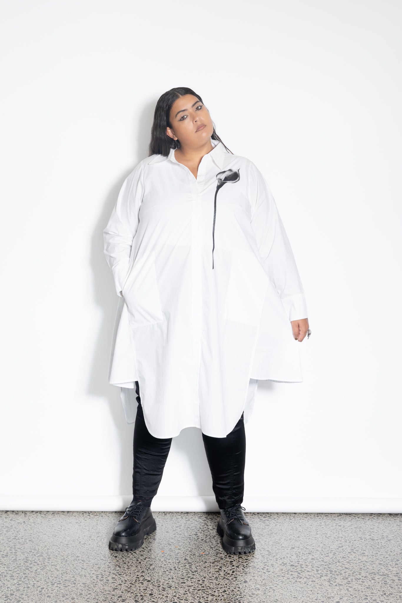 Gored Shirt - Lily Print