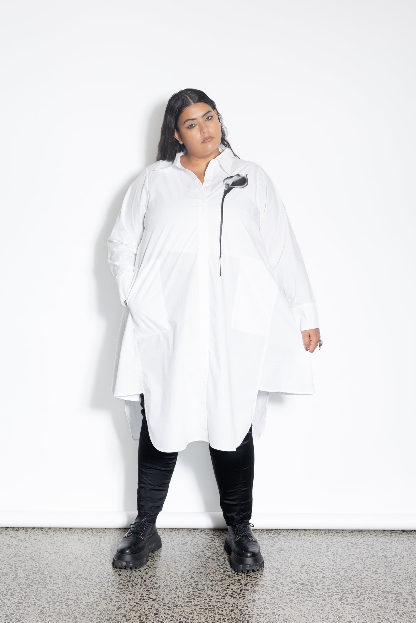 Gored Shirt - Lily Print