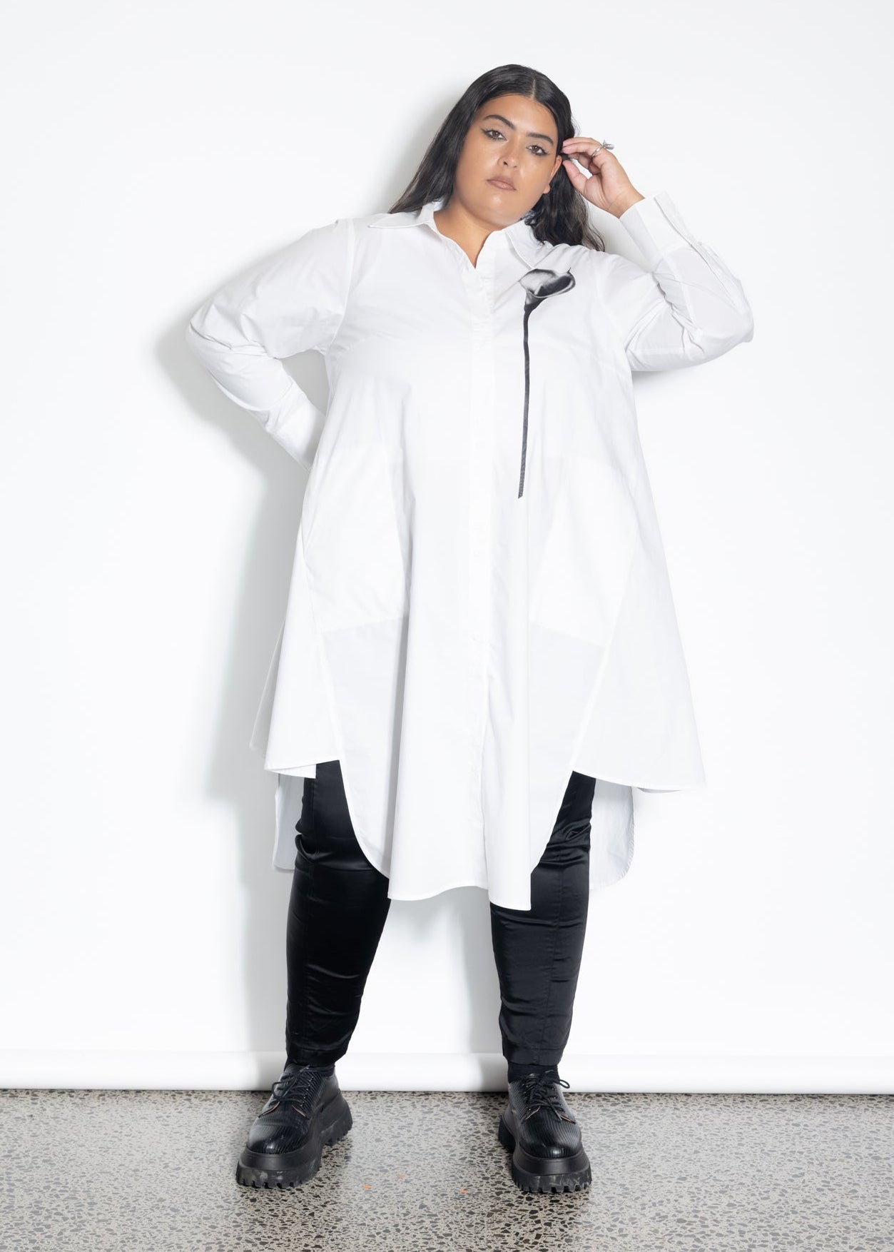 Gored Shirt - Lily Print