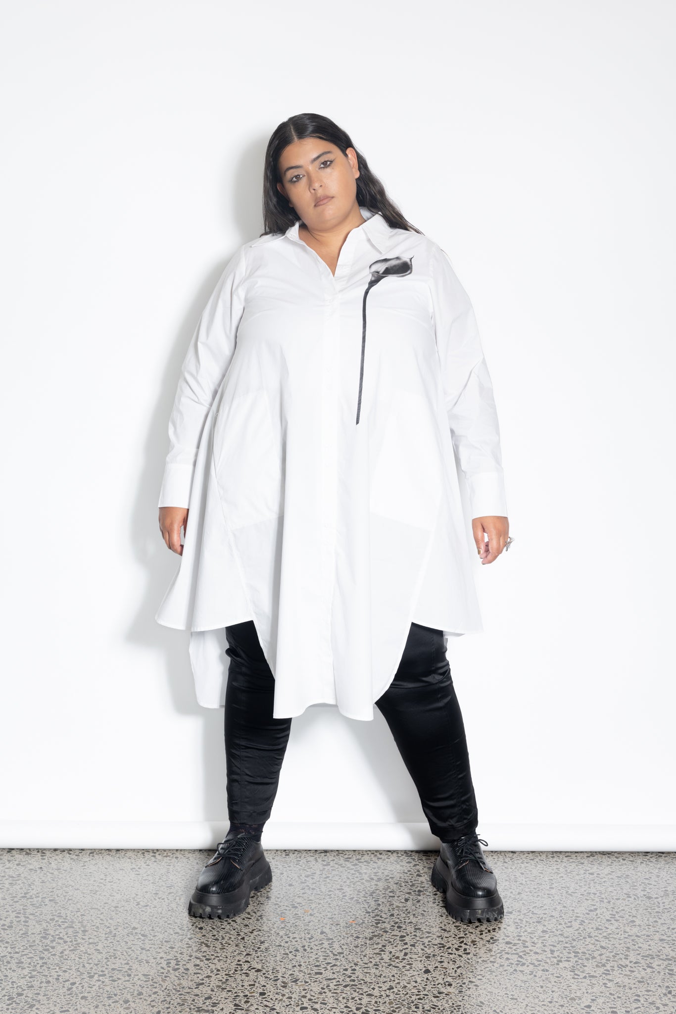 Gored Shirt - Lily Print