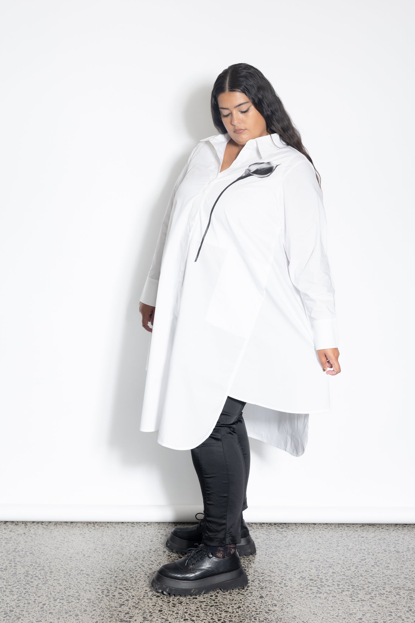 Gored Shirt - Lily Print