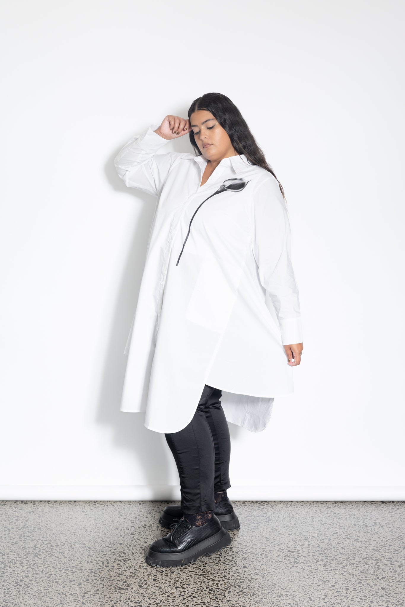 Gored Shirt - Lily Print