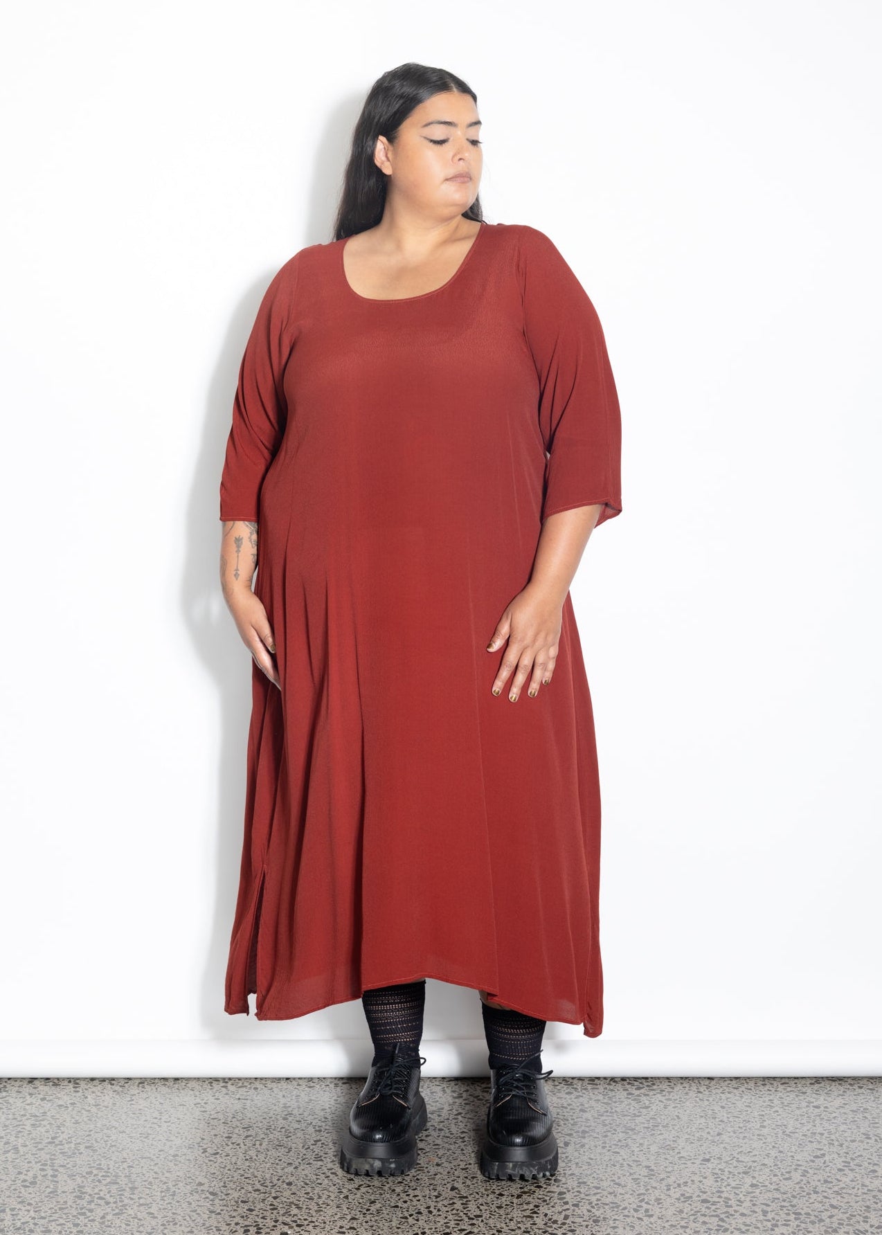 Florence Dress - Burnt Red