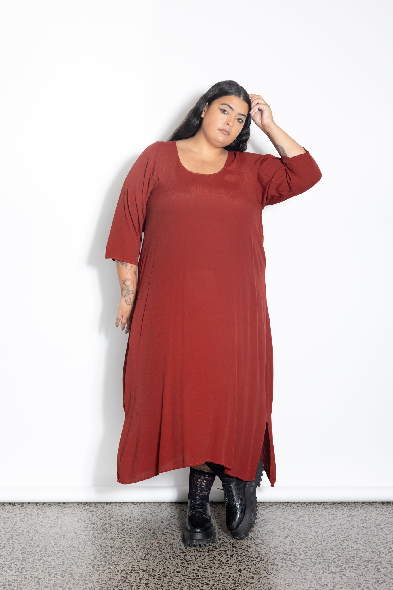 Florence Dress - Burnt Red